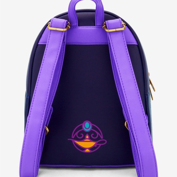 Loungefly Disney Jasmine and Rajah Mini Backpack - Blue Purple and Gold - Picture 3 of 4